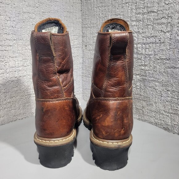 Georgia G7313 Men's Size 10M Brown Leather Steel Toe Waterproof Logger Boots - Picture 5 of 11